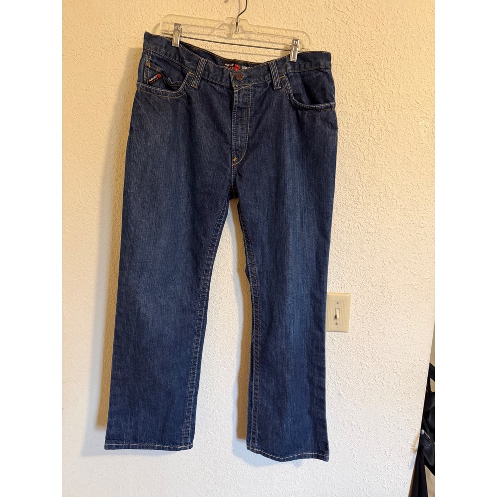 Ariat FR M4 Low Rise Boot Cut Jeans Men 36x30 Dark Wash Flame Resistant